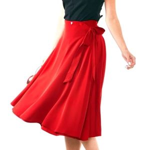 Voodoo Vixen Red Raphaela sarong swing skirt